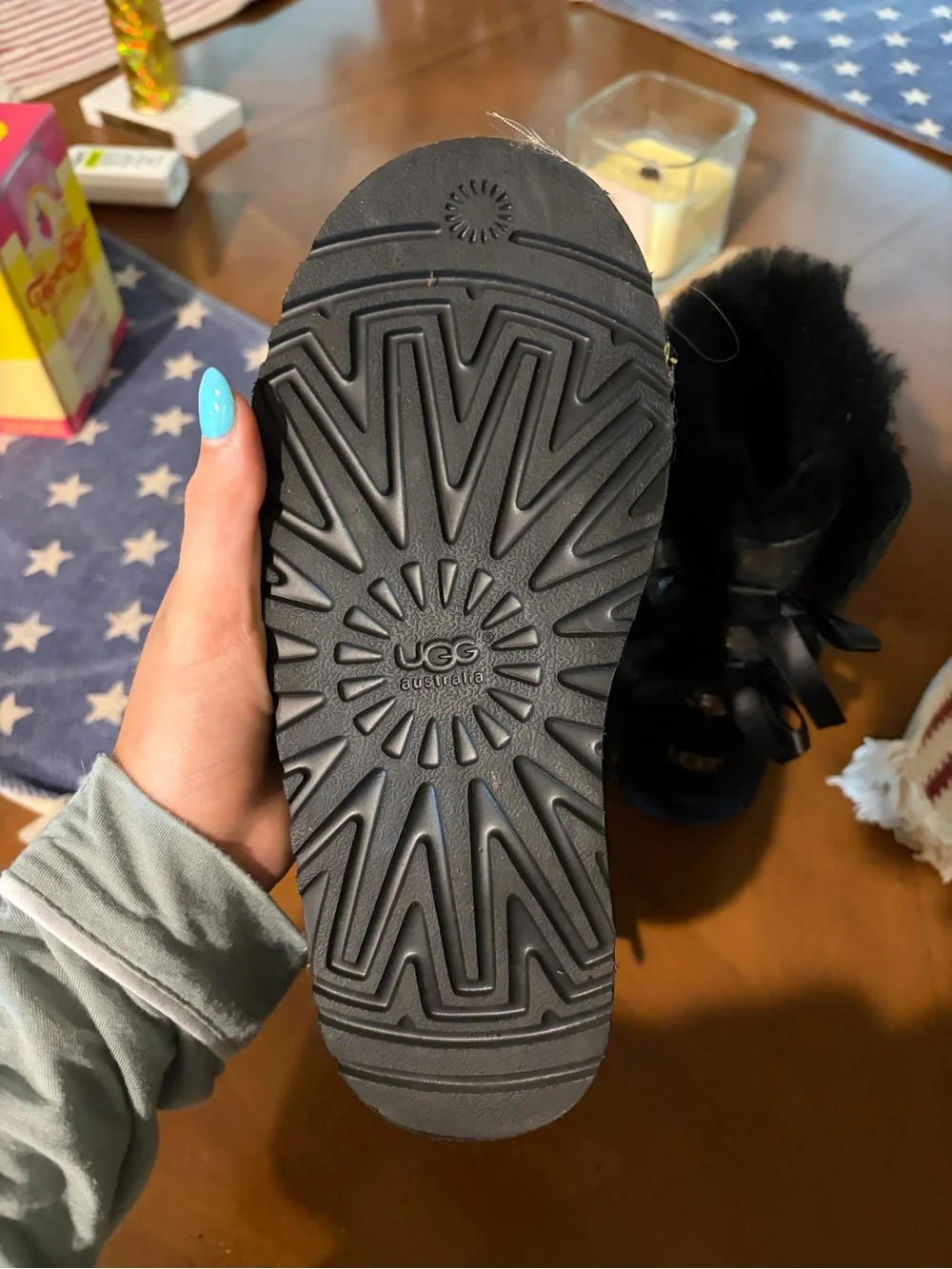 UGG kids Sparkle Metallic Cozy Faux Fur Boots